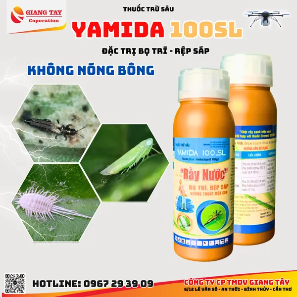 Thuốc Đặc Trị Rệp Sáp , Bọ Trĩ - Yamida 100SL (Rầy Nước) 240ml