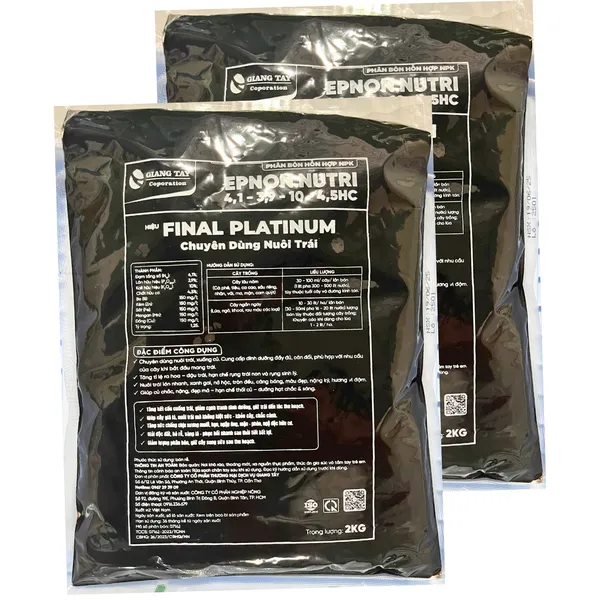 Phân Bón Hỗn Hợp Final Platinum 4-4-13 + 4.5HC+TE - Chuyên Dùng Nuôi Trái