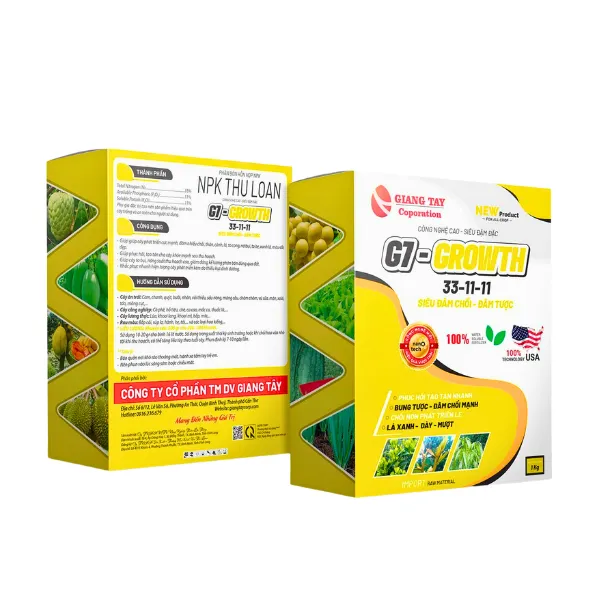Phân Bón Lá G7 Growth 33-11-11 + TE 1Kg (4 gói 250gr)