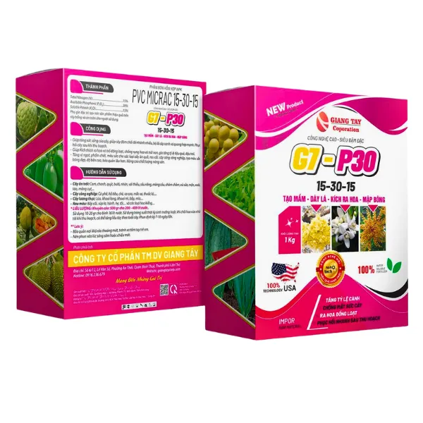 Phân Bón Lá G7 - P30 15 - 30 -15  + TE 1Kg (4 gói 250 gram)