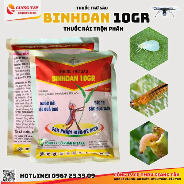 Thuốc Đặc Trị Sâu Đục Thân - Binhdan 10GR 1Kg