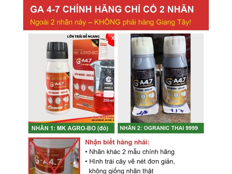 CẢNH BÁO HÀNG NHÁI GA 4-7: CHÍNH HÃNG CHỈ CÓ 2 NHÃN
