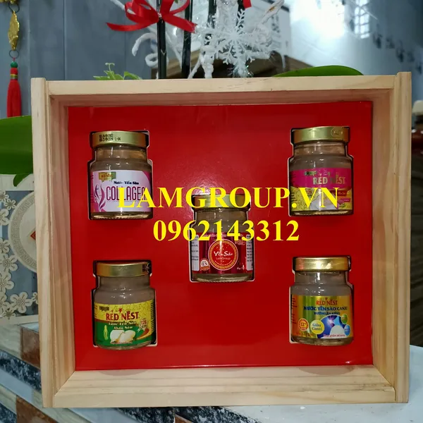 Hộp quà tặng Nước yến sào Đông trùng thảo Lamgroup TẾT ĐOÀN VIÊN