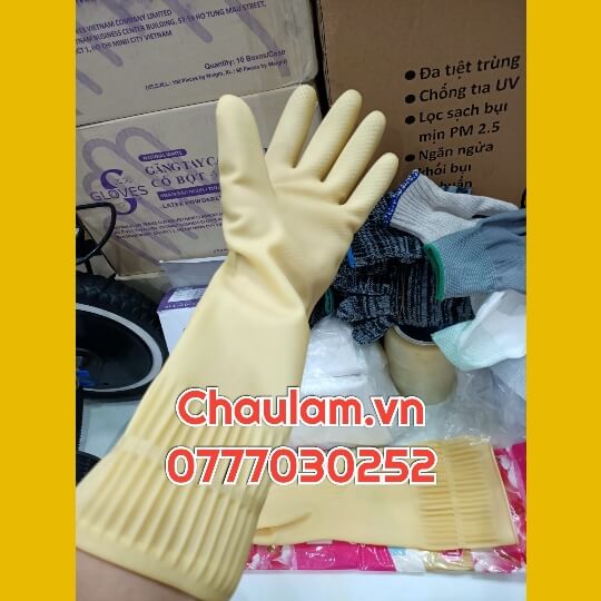 Cung cấp găng tay cao su dày chế biến nông sản cho các chợ đầu mối nông sản Cung cấp găng tay cao su dày chế biến nông sản cho các chợ đầu mối nông sản