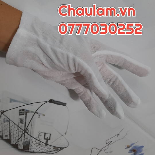 Găng tay vải trắng cotton-PE-PET-thun lạnh cho ngành giày da-dệt may-điện tử công nghệ cao Găng tay vải trắng cotton-PE-PET-thun lạnh cho ngành giày da-dệt may-điện tử công nghệ cao