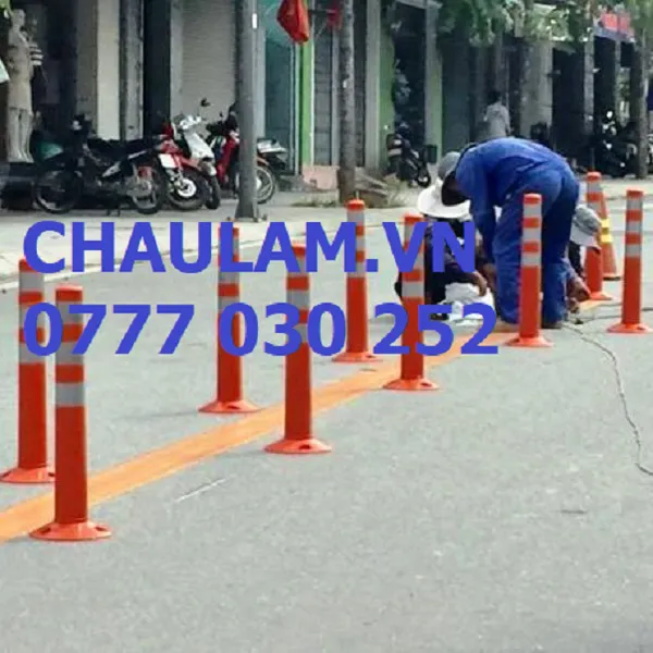 Cột phân làn cảnh báo nguy hiểm
