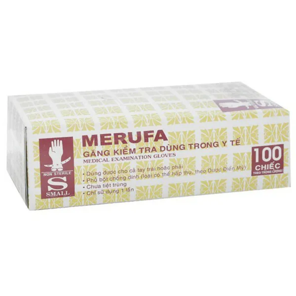 Găng tay y tế cao su thăm khám Merufa