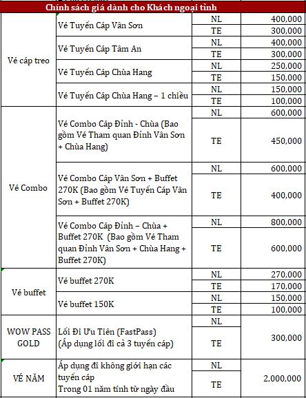 Giá vé cáp treo Núi Bà Đen mới nhất 2024 đã được công bố, mang đến nhiều lựa chọn hấp dẫn cho du khách trải nghiệm vẻ đẹp linh thiêng của Núi Bà Đen. Bảng giá vé cáp treo núi Bà Tây Ninh mới nhất 2024
