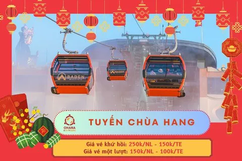 [Núi Bà Đen] Vé cáp treo tuyến Chùa Hang - Người lớn cao trên 1.4m