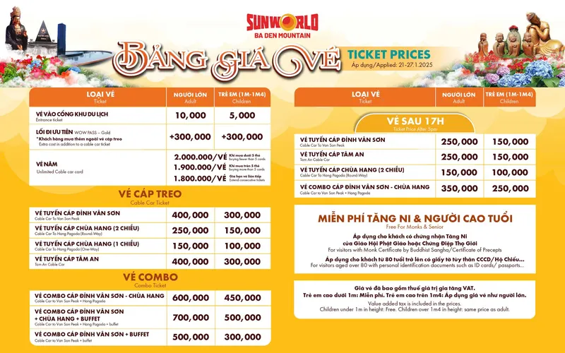 Cáp treo Núi Bà Đen Tây Ninh