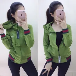 áo khoác da cá GG