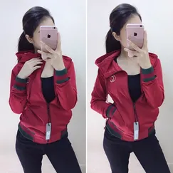 Áo khoác da cá GG đõ đô