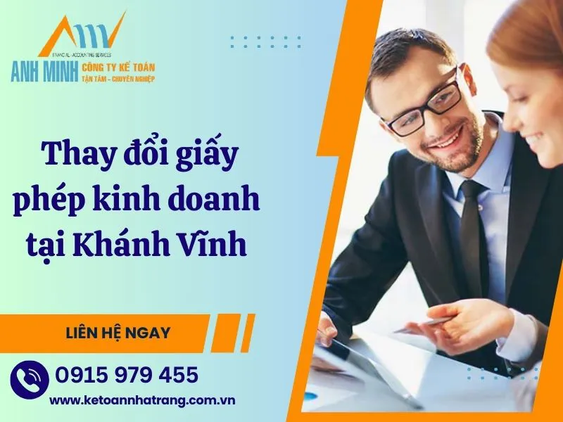 Dịch vụ thay đổi giấy phép kinh doanh tại Khánh Vĩnh - Khánh Hòa
