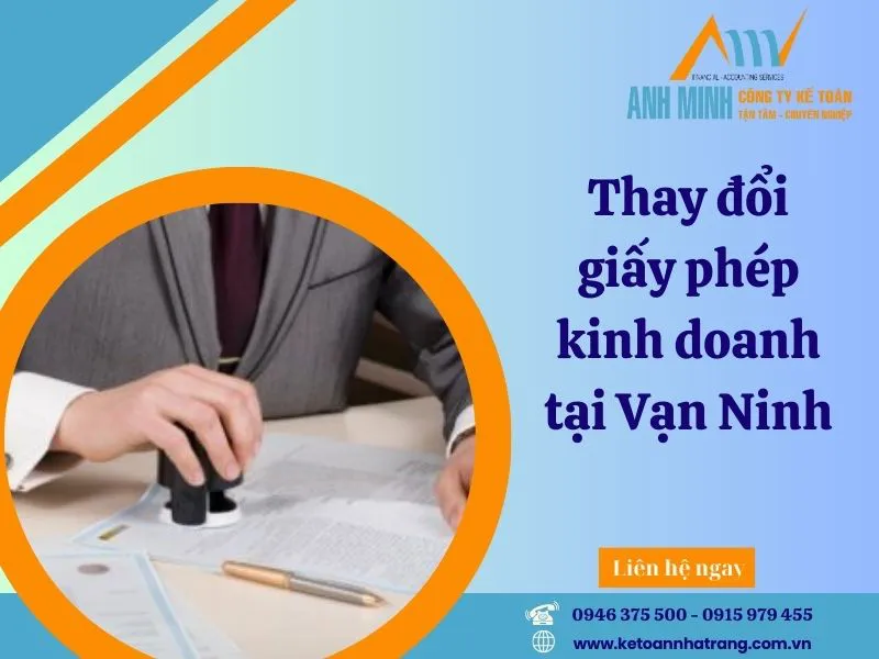 Dịch vụ thay đổi giấy phép kinh doanh tại Vạn Ninh - Khánh Hòa