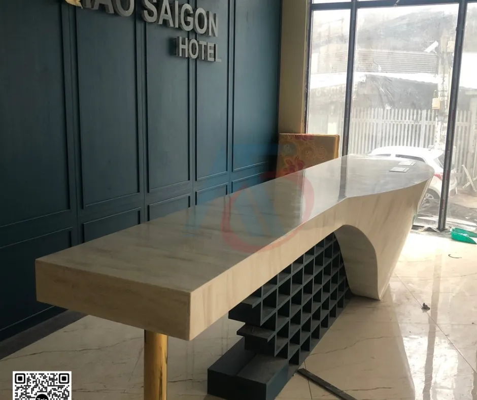 HÌNH ẢNH THỰC TẾ CÔNG TRÌNH - QUẦY LỄ TÂN ĐƯỢC CTY NỘI THẤT AOF THI CÔNG