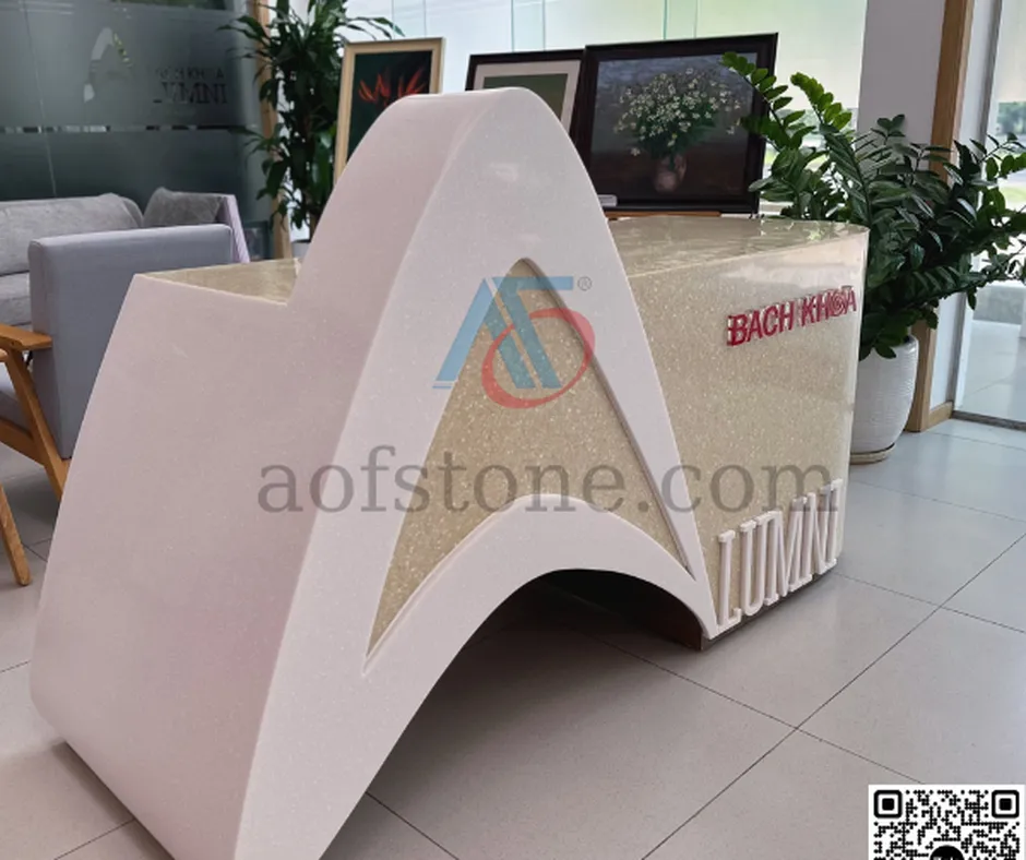Quầy Lễ Tân Solid Surface Độc Đáo, Tạo Dấu Ấn Mới Từ Những Tâm Huyết Của Cựu Sinh Viên Bách Khoa 