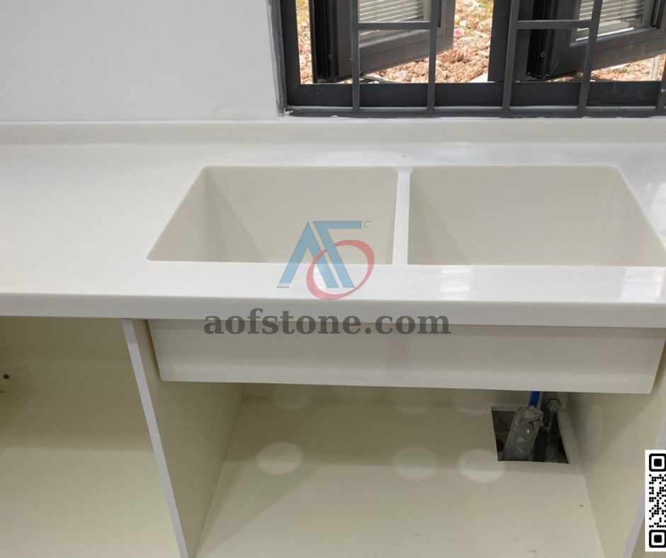Bồn rửa Solid Surface liền khối – Giải pháp hiện đại cho căn bếp đẹp và tiện nghi