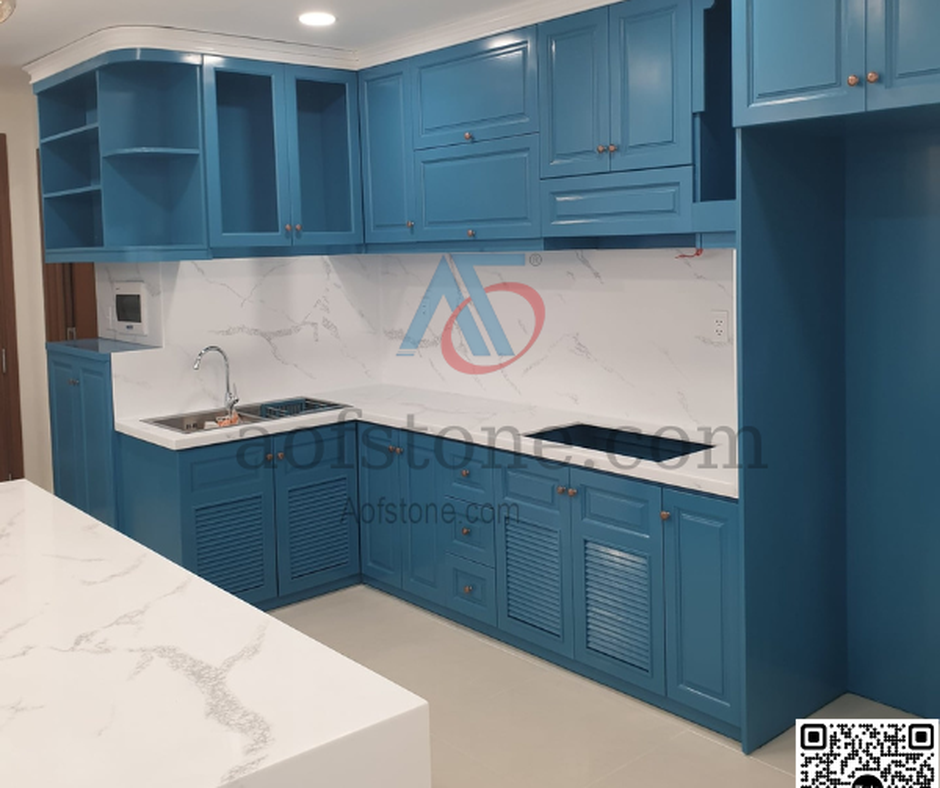 Kinh nghiệm lắp đặt bếp đá solid surface chống thấm không bị ố vàng Kiên Giang