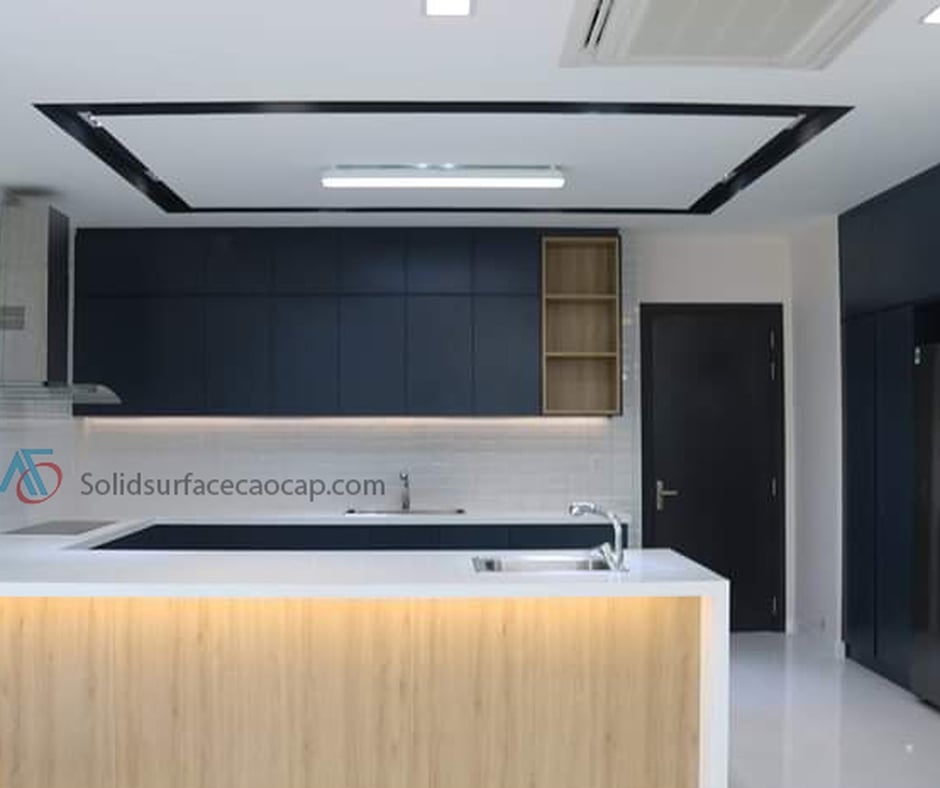Chiêm ngưỡng không gian bếp solid surface không mối nối khơi nguồn cảm hứng Kiến trúc thượng lưu tại Vinhomes Hưng Yên