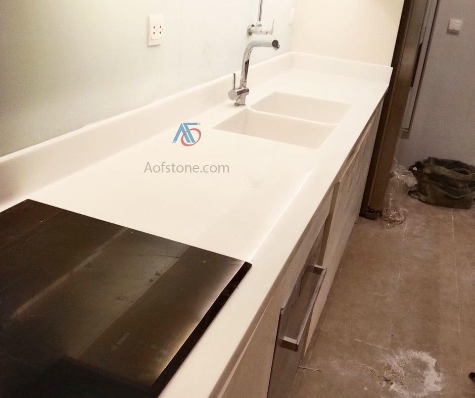Tìm hiểu Trà Vinh lắp đặt bồn rửa solid surface liền mặt bếp