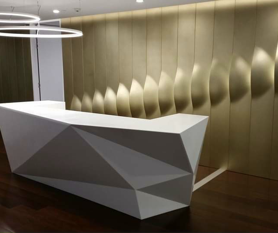 Báo giá quầy lễ tân solid surface tạo hình theo thiết kế tại Đắk Lắk