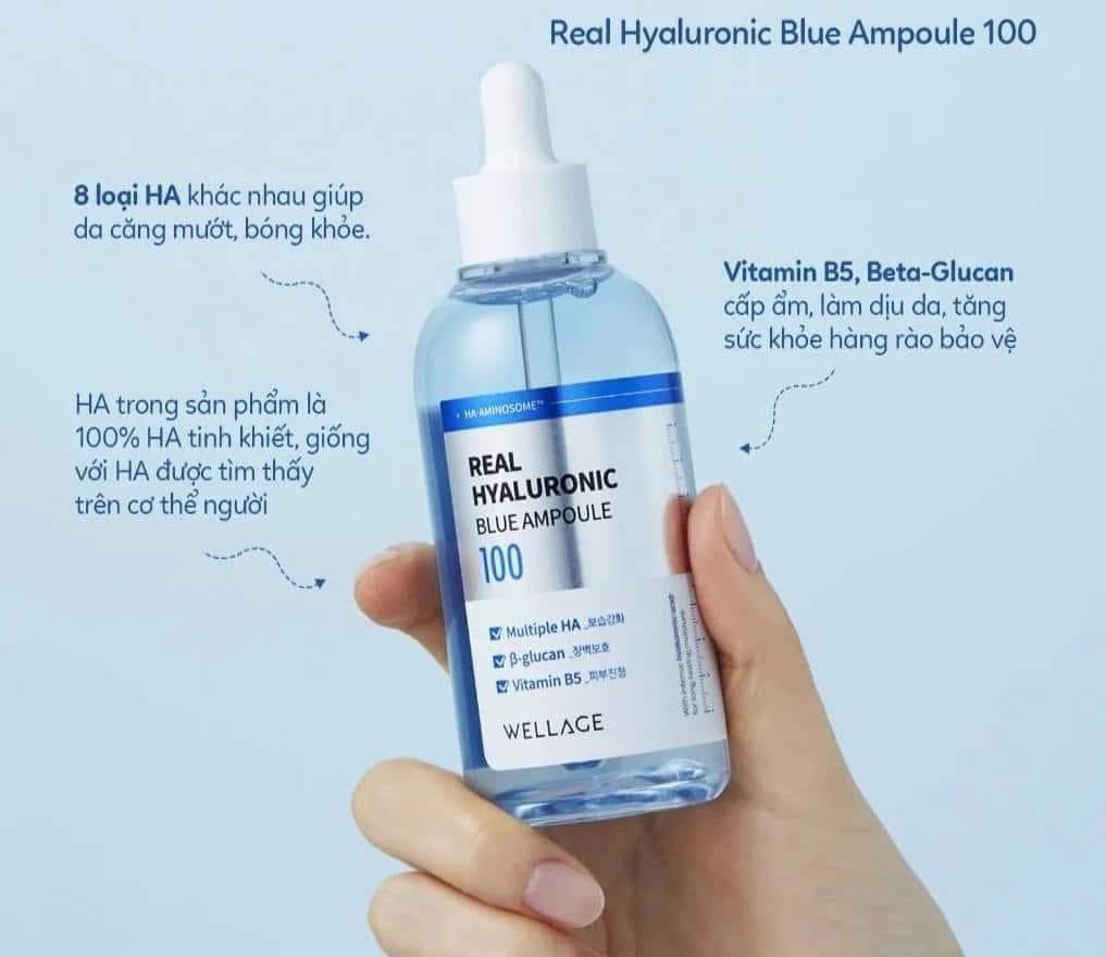 SERUM HA WELLAGE REAL HYALURONIC BLUE AMPOULE
