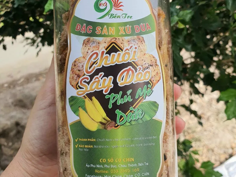 Chuối sấy dẻo phủ mè dừa
