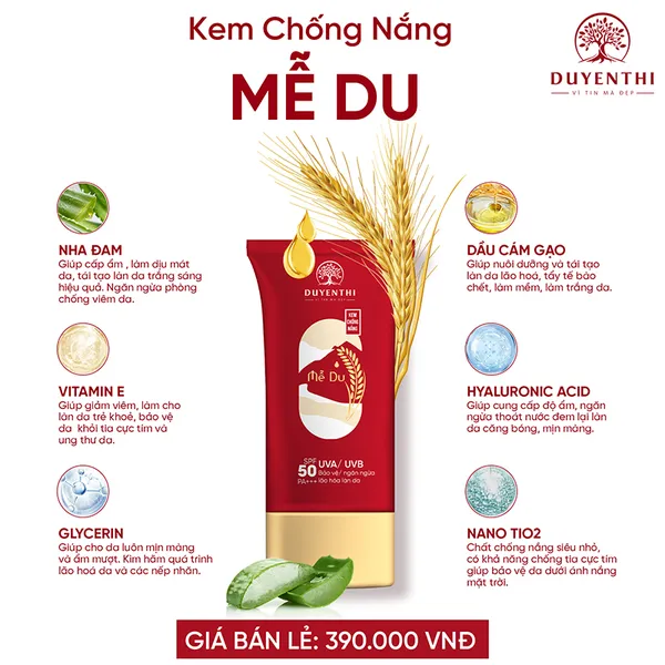KEM CHỐNG NẮNG MỄ DU 30GR