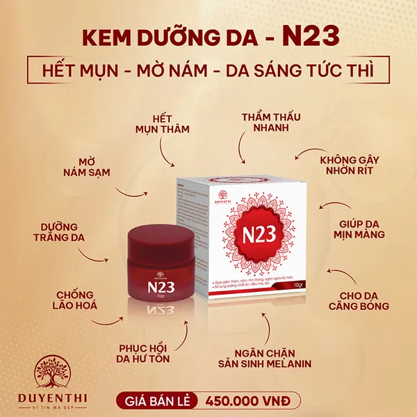 N23 KEM TRẮNG DA: MỜ NÁM - HẾT MỤN 10GR