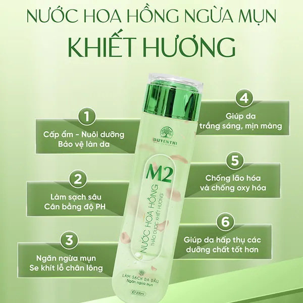 M2 - NƯỚC HOA HỒNG MỤN (200ML)