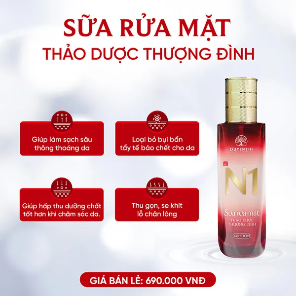 N1 - SỬA RỬA MẶT - MỜ NÁM THƯỢNG ĐÌNH (130ML)