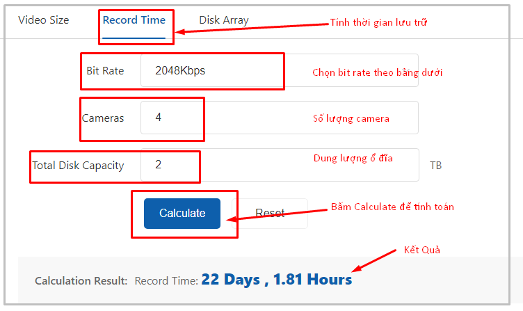 Cách tính thời gian lưu trữ camera online Cách tính thời gian lưu trữ camera online