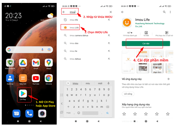 Cài đặt phần mềm xem camera Imou trên điện thoại Cài đặt phần mềm xem camera Imou trên điện thoại