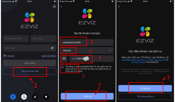 Đăng ký tài khoản ezviz để xem camera Đăng ký tài khoản ezviz để xem camera