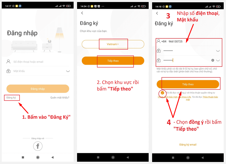 Đăng ký tài khoản xem camera trên app IMOU Đăng ký tài khoản xem camera trên app IMOU