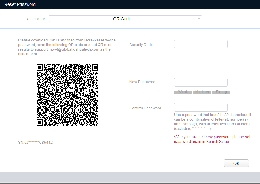 Đặt lại mật khẩu mặc định cho camera IP dahua Đặt lại mật khẩu mặc định cho camera IP dahua