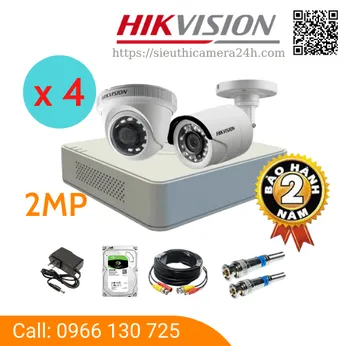 Trọn Bộ 4 Camera Quan Sát HIKVISION 2MP full HD [Siêu Rẻ, Siêu Nét]