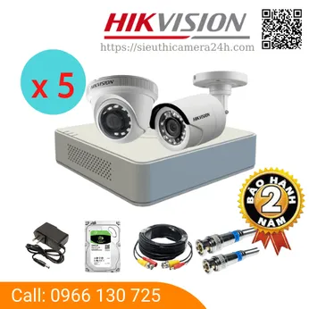 Trọn Bộ 5 Camera Quan Sát HIKVISION 2MP