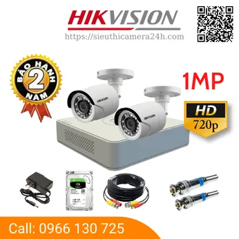 Trọn Bộ 2 Camera Quan Sát HIKVISION 1MP