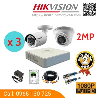 Trọn Bộ 3 Camera Quan Sát HIKVISION 2MP