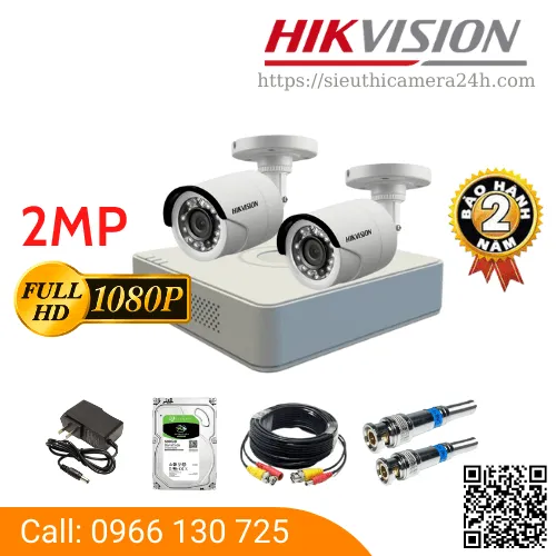 Trọn Bộ 2 Camera Quan Sát HIKVISION 2MP