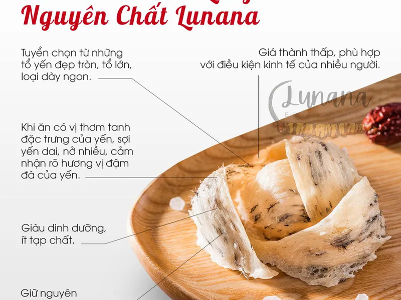 Tổ Yến Thô Còn Lông Nguyên Chất Lunana - Hộp 100gram (10-12 tổ)