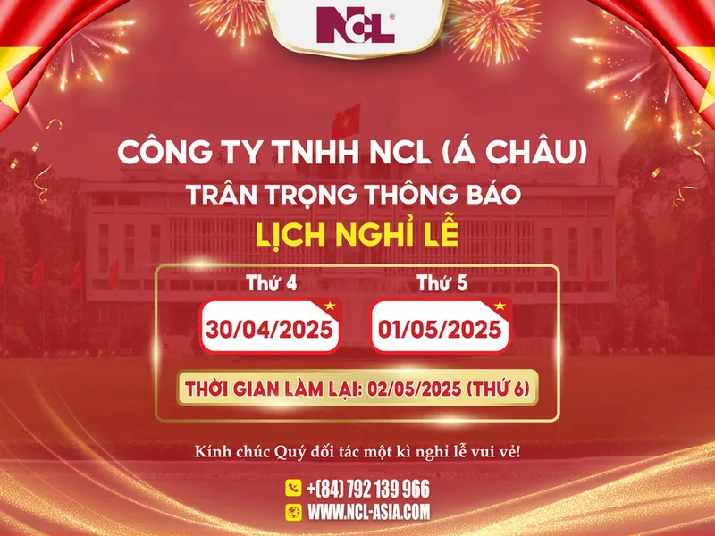 THÔNG BÁO NGHỈ LỄ 30/4 & 1/5 NCL (Á Châu)