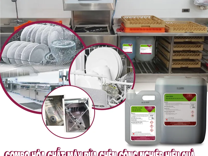 Combo Hóa Chất Máy Rửa Chén Công Nghiệp Hiệu Quả – Sạch Sâu