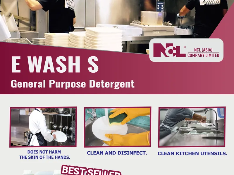 E-Wash S: Super economical dishwashing liquid for restaurants - Effective cleaning solution