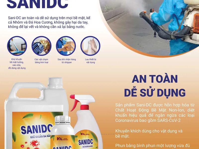 CHẤT TẨY RỬA KHÁNG KHUẨN ĐA NĂNG SANIDC PLUS - NCL Á CHÂU