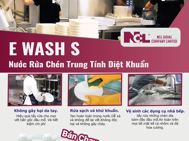 E-Wash S: Nước rửa chén siêu tiết kiệm dành cho nhà hàng - Giải pháp vệ sinh hiệu quả