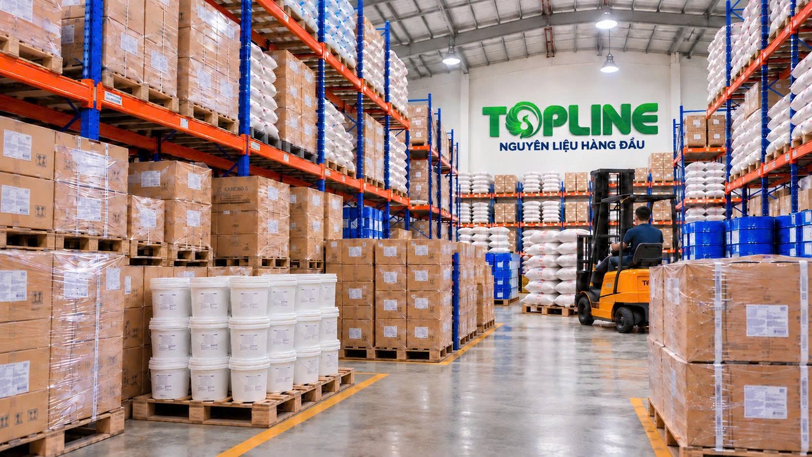 Hàng hóa và khu vực lưu kho, ảnh từ website TopLine