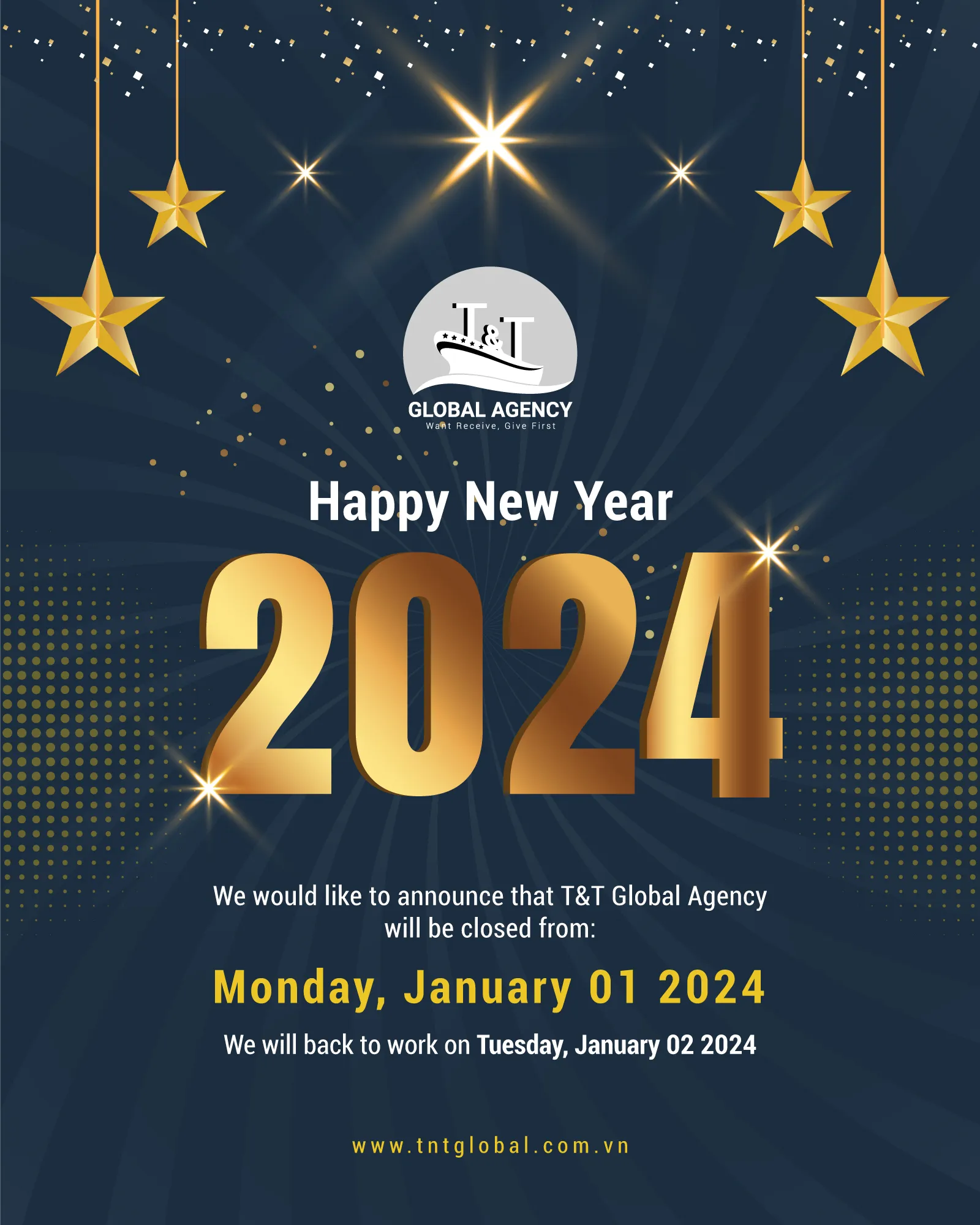 NEW YEAR 2024 CLOSING ANNOUNCEMENT   Ny 2024 