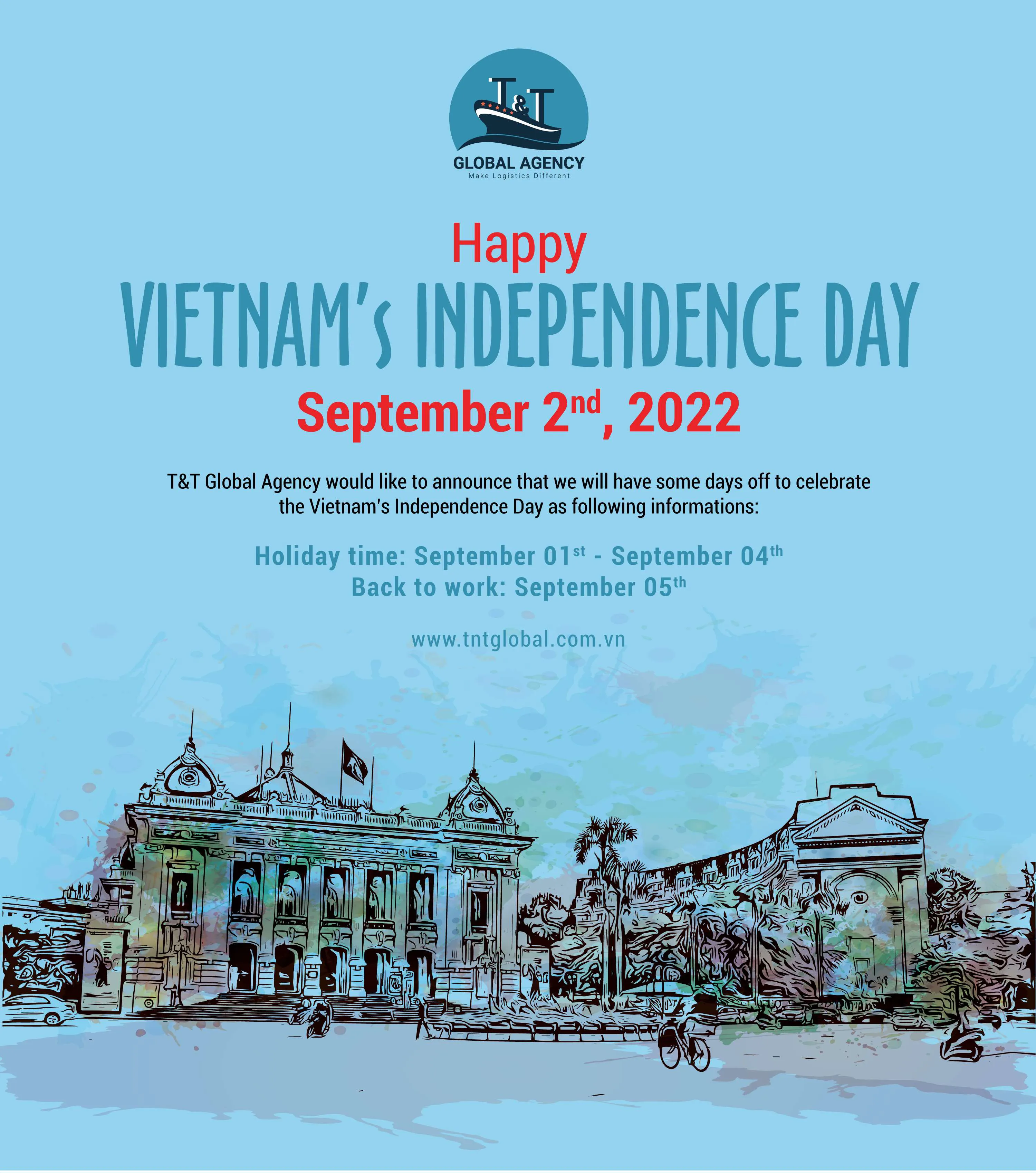 Holiday Notice Vietnam's Independence Day